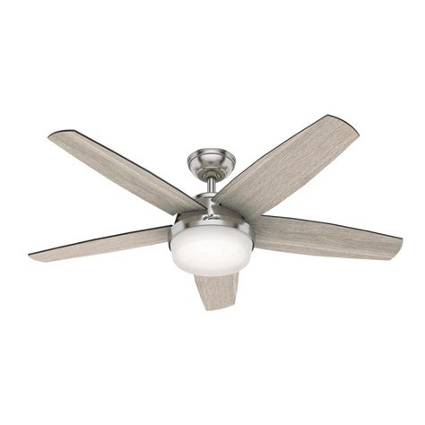 Hunter Avia Ii 52 In Led Indoor Brushed Nickel Ceiling Fan With Light