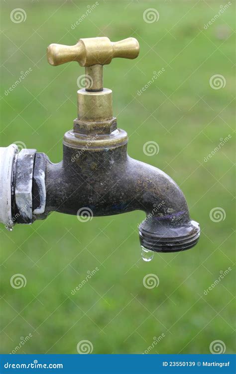 Dripping Water Faucet In Garden Stock Image Image Of Drippy