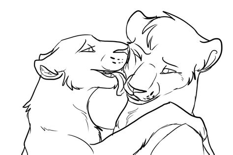 Lion Couple Lineart Free By Whitefeathur On Deviantart Lion King