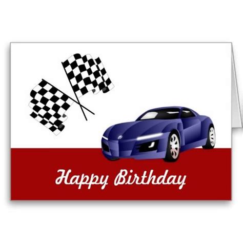 Happy Birthday With Racing Car Card Happy Birthday Ecard