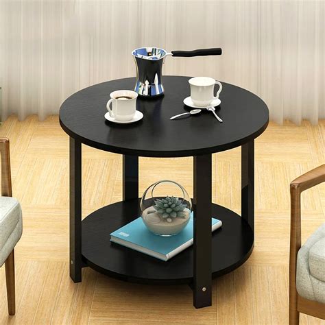 Home Wooden Coffee Table Simple Modern Round Tea Table Small Size