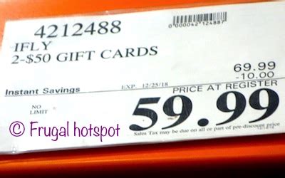 And certain states ban the sale of. Costco Sale: iFLY (2) $50 Gift Cards $59.99 | Frugal Hotspot