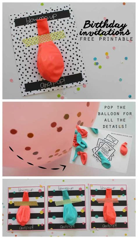 Balloon Invitations With Free Printables A Girl And A Glue Gun