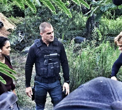 Behind The Scenes Photo Of George Eads As Jack Dalton For Macgyver Season 2with Tristin Mays