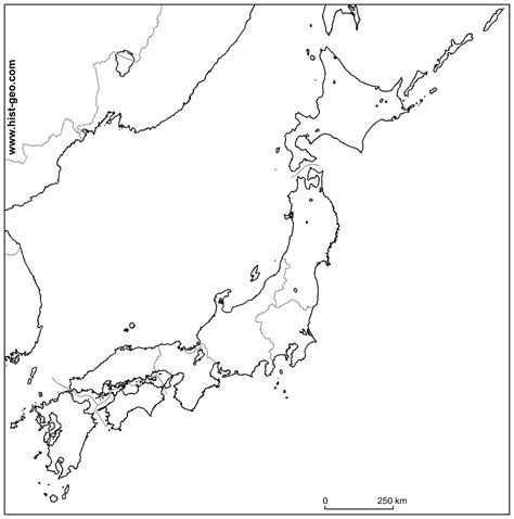 Blank Map Of Japan And Its Regions