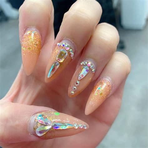 Updated 45 Sparkling Nails With Diamonds August 2020