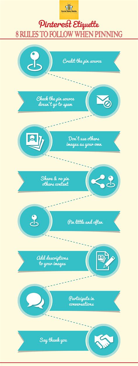 8 rules to follow when pinning on pinterest [social bees media] social media infographic social