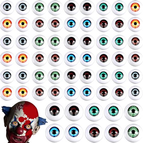 Amazon Pieces Halloween Eyeballs Scary Realistic Eyes Plastic