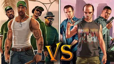 Gta 5 Vs Gta San Andreas Grand Theft Auto V Vs Grand Theft Auto Sa