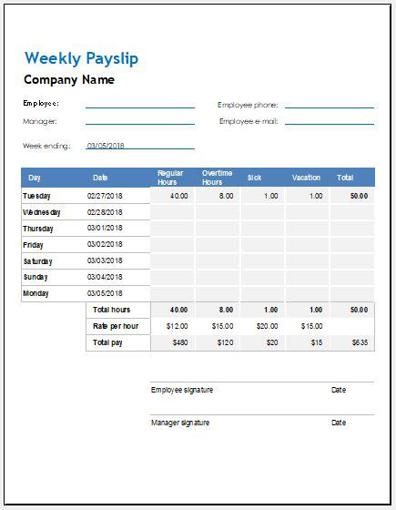 Let's begin by answering the question what is a payslip? Weekly, Biweekly & Monthly Payslip Templates | Word ...