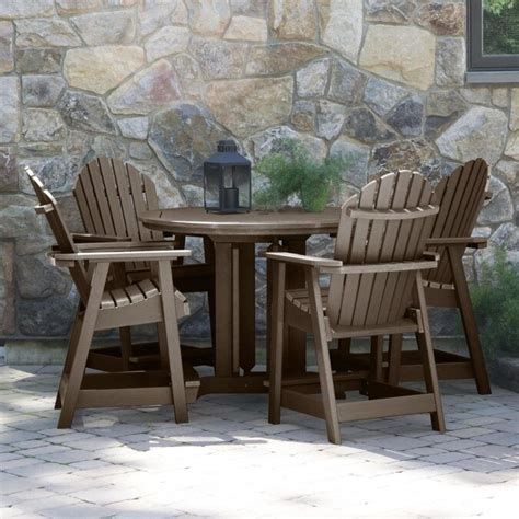 Highwood The Adirondack Collection 5 Piece Brown Frame Patio Set In The