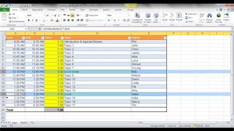 In exce3l 2016, you are right, the pinned list does appear random. Create a Meeting Agenda Planner - YouTube