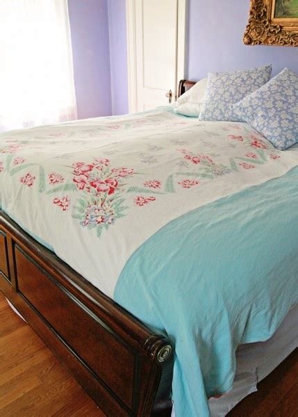 Diy Upcycled Vintage Tablecloth Duvet Cover My So Called