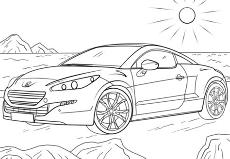 Boys are usually fond of cars, superheroes, comics, and robots. Peugeot RCZ coloring page | Free Printable Coloring Pages