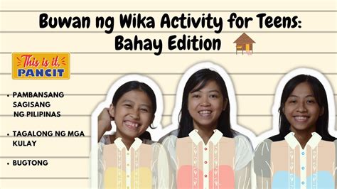 Buwan Ng Wika Activity For Teens Bahay Edition Philippines Tagalog My Xxx Hot Girl