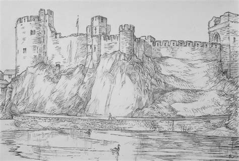 The black sheep of all architectural drawing has got to be technical drawing. PEMBROKE CASTLE Pencil Drawing By Austen Pinkerton ...