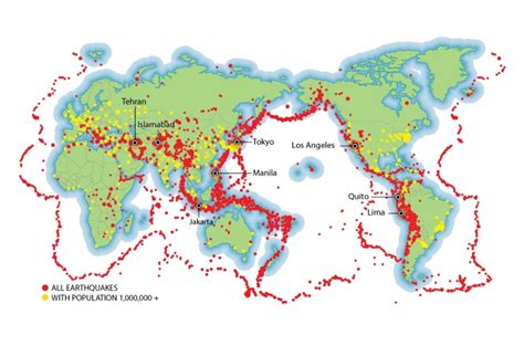 Global Earthquake Fault Lines Map