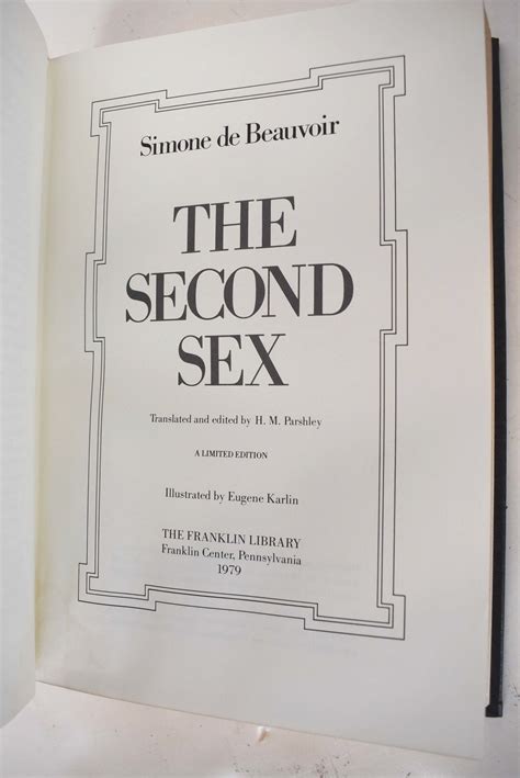 The Second Sex Simone De Beauvoir Signed Limited Edition