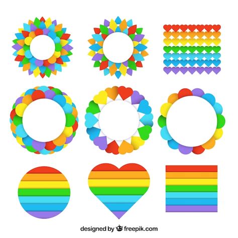 Free Vector Rainbows Collection With Different Shapes