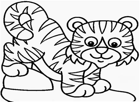 Tiger Outline Drawing For Kids Clip Art Library