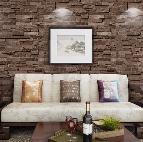 3d Stereoscopic Stone Brick Wall Wallpaper For Walls Living Room Vinyl