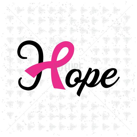 Hope Pink Ribbon Breast Cancer Awareness Svg Dxf Eps Artwork Etsy