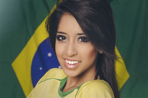 Brazilian Girl With Flag Inspiratopia
