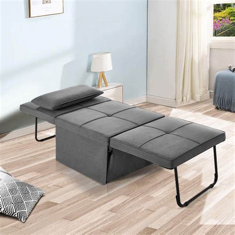 Folding Ottoman Sleeper Guest Bed 4 In 1 Multi Function Adjustable Gu