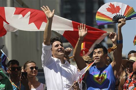 Canadas Prime Minister Justin Trudeau Beams In Torontos Pride Parade