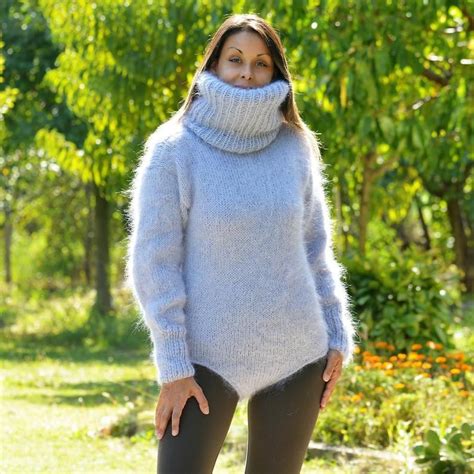 designer hand knitted mohair bodysuit light gray sweater fuzzy etsy light grey sweater