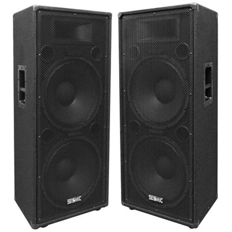 Seismic Audio Fl 155pc Pair Of Dual Premium 15 Pa Dj Speaker Cabinets