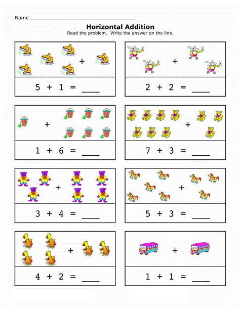 Addition Worksheets With Pictures Up To 10 Learning Printable
