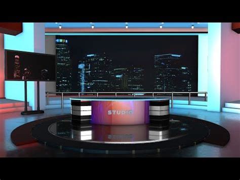 news studio background  desk tv set