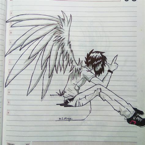 Winged Anime Boy Drawing By Mohd Shad Mirza By Iamshadmirza On Deviantart