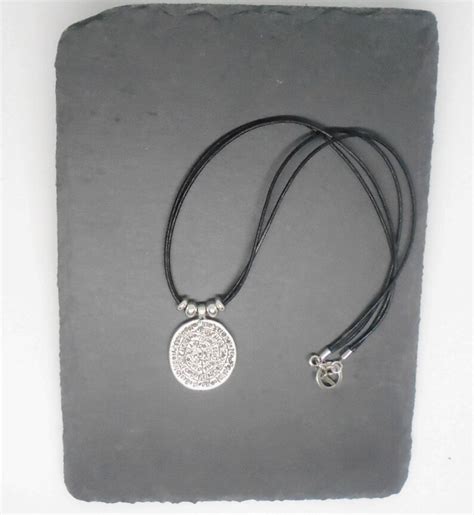 Silver Phaistos Disc Pendant Necklace Ancient Greek Coin Etsy Uk