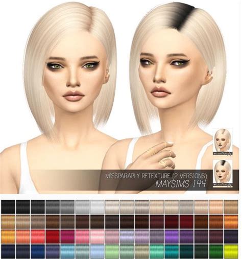 Hairstyles Maysims 144 Solids And Dark Roots From Miss Paraply • Sims 4