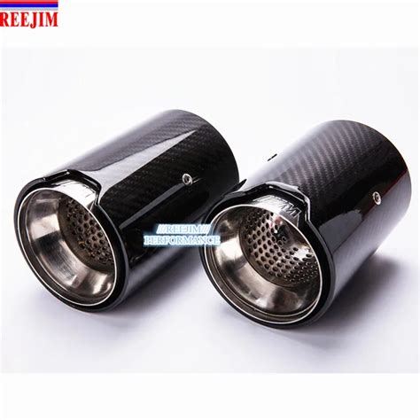 2 Piece Real Carbon Fiber Exhaust Tip For Bmw M Performance Exhaust