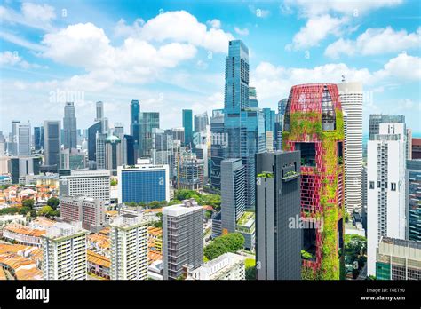 Aerial Cityscape Of Singapore Metropolis Stock Photo Alamy