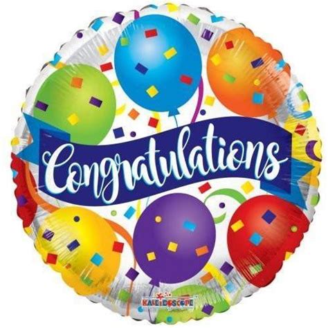 45cm Round Congratulations Banner Foil Balloon 30209277 Each Pkgd