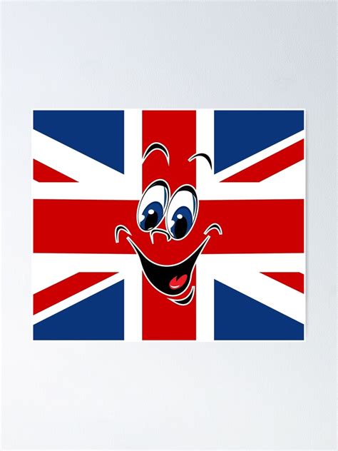 Union Jack Uk Flag Smiley Face Emotion Emoticon Poster By Crodesign