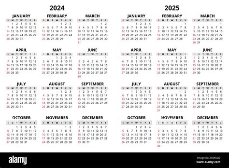 Vector 2024 And 2025 Vertical Calendar Modern Illustration Plan Your
