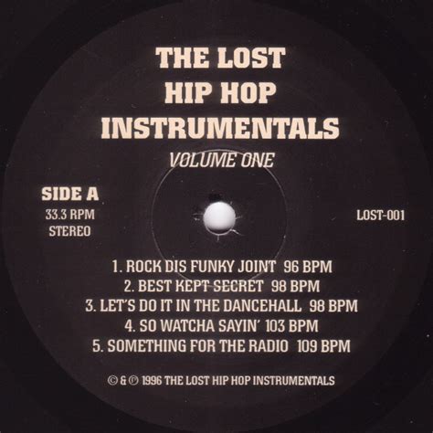 The Lost Hip Hop Instrumentals Vol 1 Vinyl Discogs