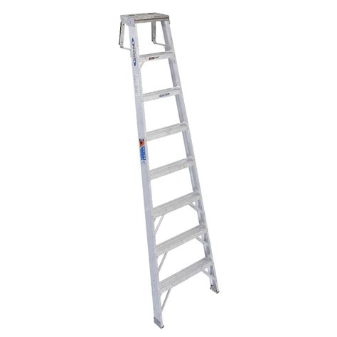 Werner 8 Ft Aluminum Type 1a 300 Lbs Capacity Shelf Ladder Step
