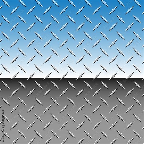 Realistic Chrome 3d Diamond Plate Metal Background Vector Illustration