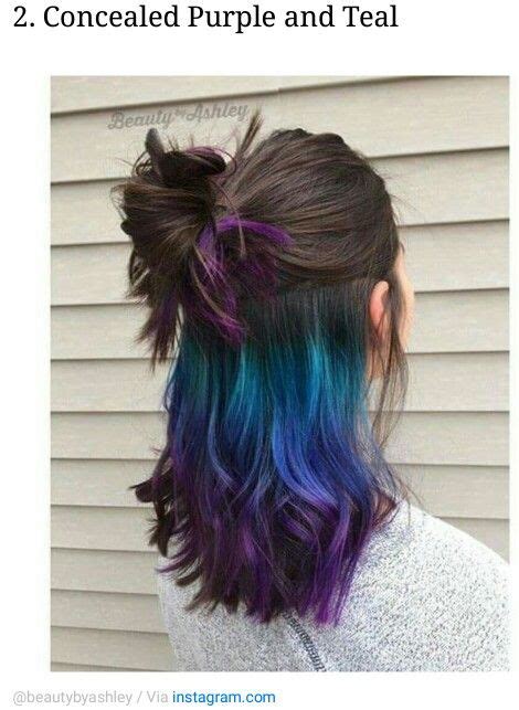 underlights are the genius new way to pull off rainbow hair at work hidden hair color
