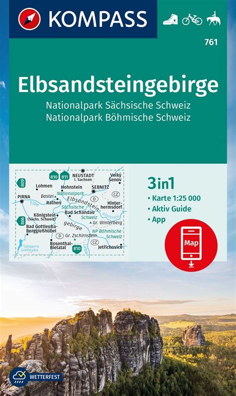 Kompass Wanderkarte 761 Elbsandsteingebirge Nationalpark Sächsische