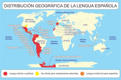 Mapa De Los Paises Hispanohablantes