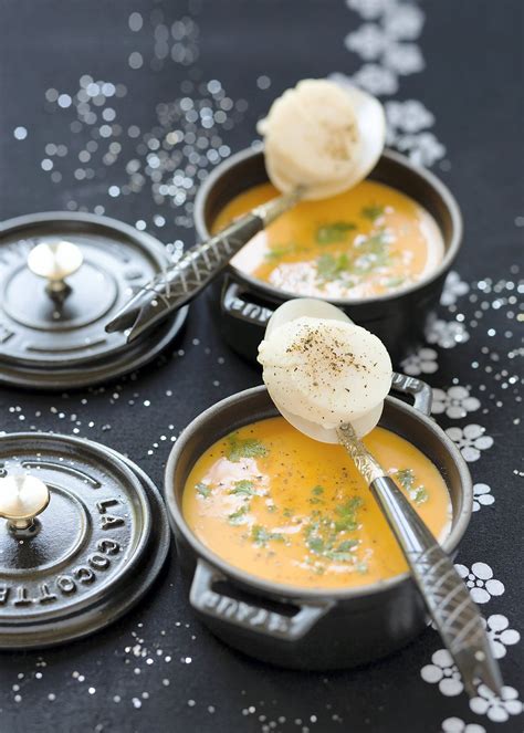 Velouté de potimarron et saint-jacques