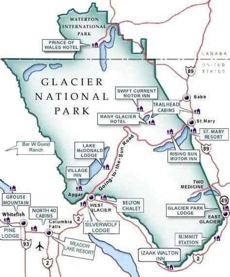 Northwest Montana Glacier Maps Glacier National Park Map National