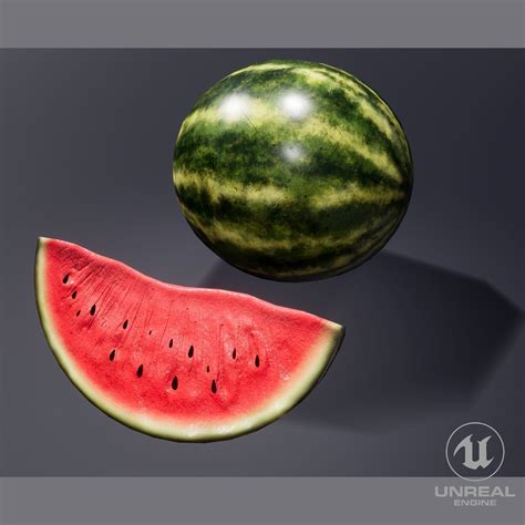 3d Model Watermelon Vr Ar Low Poly Cgtrader